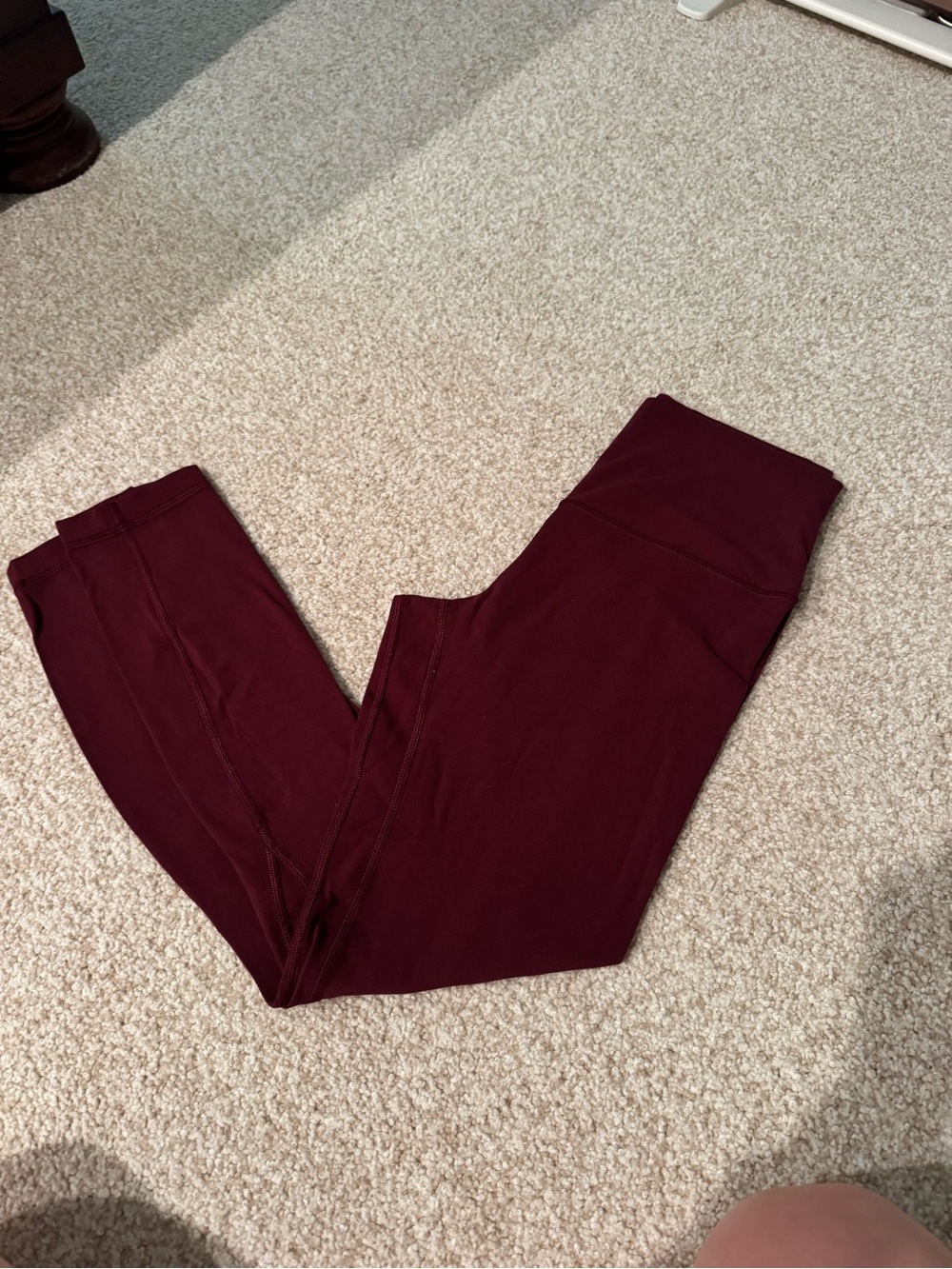 Lululemon dark red 25 align Leggings